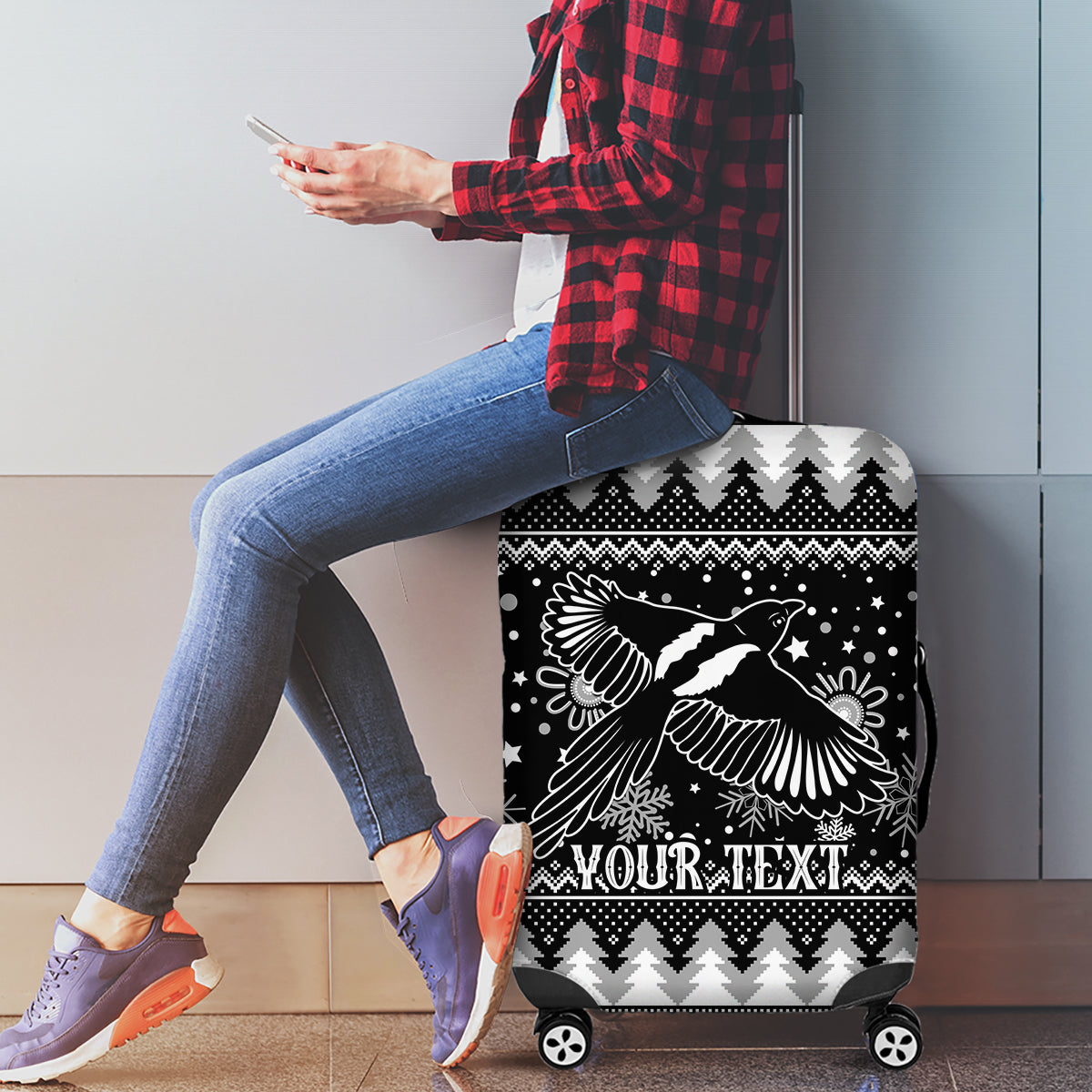 custom-magpies-football-luggage-cover-christmas-vibe-2023