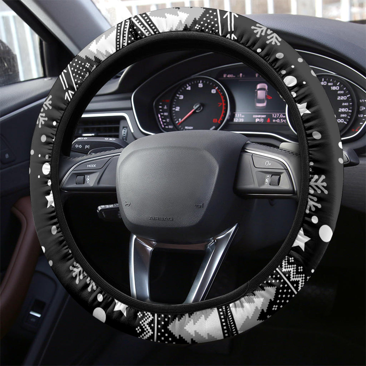 Magpies Football Steering Wheel Cover Christmas Vibe 2023