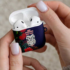 Maori Wheku Meri Kirihimete Personalised AirPods Case All Blue Indigenous Maori Motif - Aussie Hoodie
