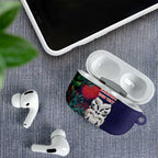 Maori Wheku Meri Kirihimete Personalised AirPods Case All Blue Indigenous Maori Motif - Aussie Hoodie