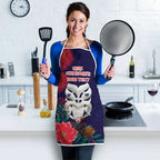 Maori Wheku Meri Kirihimete Personalised Apron All Blue Indigenous Maori Motif - Aussie Hoodie