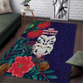 Maori Wheku Meri Kirihimete Personalised Area Rug All Blue Indigenous Maori Motif - Aussie Hoodie