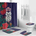 Maori Wheku Meri Kirihimete Personalised Bathroom Set All Blue Indigenous Maori Motif - Aussie Hoodie