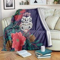 Maori Wheku Meri Kirihimete Personalised Blanket All Blue Indigenous Maori Motif - Aussie Hoodie