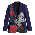 Maori Wheku Meri Kirihimete Personalised Blazer All Blue Indigenous Maori Motif - Aussie Hoodie
