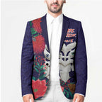 Maori Wheku Meri Kirihimete Personalised Blazer All Blue Indigenous Maori Motif - Aussie Hoodie