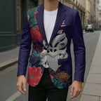 Maori Wheku Meri Kirihimete Personalised Blazer All Blue Indigenous Maori Motif - Aussie Hoodie