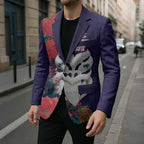 Maori Wheku Meri Kirihimete Personalised Blazer All Blue Indigenous Maori Motif - Aussie Hoodie
