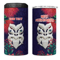 Maori Wheku Meri Kirihimete Personalised 4 in 1 Can Cooler Tumbler All Blue Indigenous Maori Motif - Aussie Hoodie