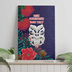 Maori Wheku Meri Kirihimete Personalised Canvas Wall Art All Blue Indigenous Maori Motif - Aussie Hoodie