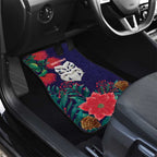 Maori Wheku Meri Kirihimete Personalised Car Mats All Blue Indigenous Maori Motif - Aussie Hoodie