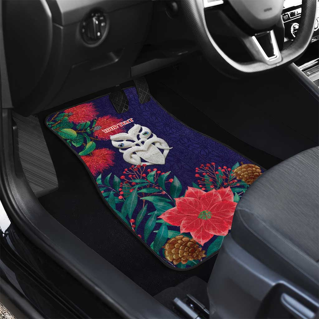 Maori Wheku Meri Kirihimete Personalised Car Mats All Blue Indigenous Maori Motif - Aussie Hoodie