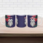 Maori Wheku Meri Kirihimete Personalised Ceramic Mug All Blue Indigenous Maori Motif - Aussie Hoodie