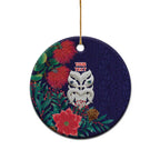 Maori Wheku Meri Kirihimete Personalised Ceramic Ornament All Blue Indigenous Maori Motif - Aussie Hoodie