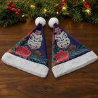 Maori Wheku Meri Kirihimete Personalised Christmas Santa Hat All Blue Indigenous Maori Motif - Aussie Hoodie