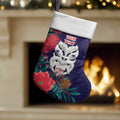 Maori Wheku Meri Kirihimete Personalised Christmas Stocking All Blue Indigenous Maori Motif - Aussie Hoodie