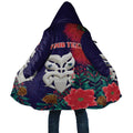 Maori Wheku Meri Kirihimete Personalised Cloak All Blue Indigenous Maori Motif - Aussie Hoodie