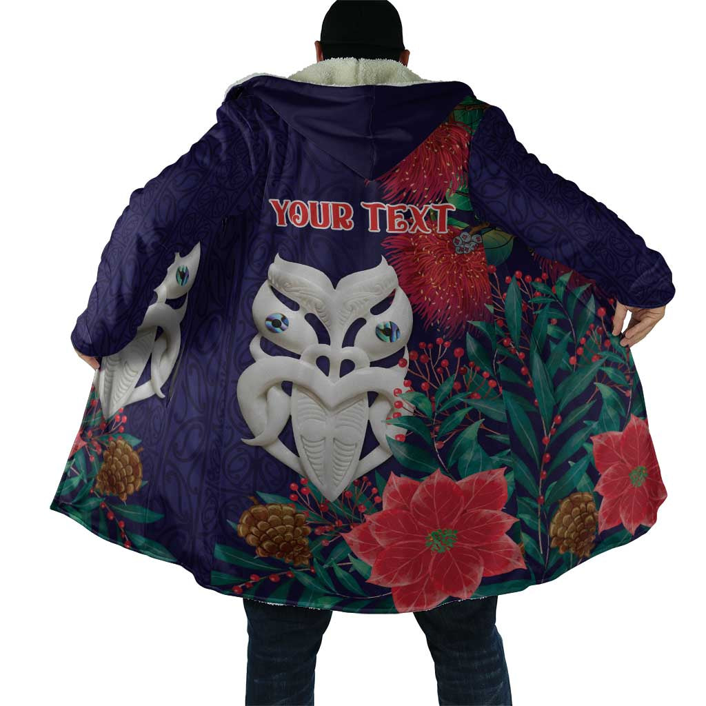 Maori Wheku Meri Kirihimete Personalised Cloak All Blue Indigenous Maori Motif - Aussie Hoodie