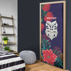Maori Wheku Meri Kirihimete Personalised Door Cover All Blue Indigenous Maori Motif - Aussie Hoodie