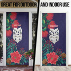 Maori Wheku Meri Kirihimete Personalised Door Cover All Blue Indigenous Maori Motif - Aussie Hoodie