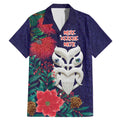 Maori Wheku Meri Kirihimete Personalised Family Matching Mermaid Dress and Hawaiian Shirt All Blue Indigenous Maori Motif - Aussie Hoodie