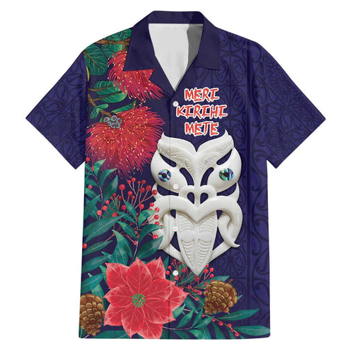 Maori Wheku Meri Kirihimete Personalised Family Matching Mermaid Dress and Hawaiian Shirt All Blue Indigenous Maori Motif - Aussie Hoodie
