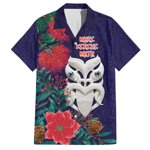 Maori Wheku Meri Kirihimete Personalised Family Matching Off The Shoulder Long Sleeve Dress and Hawaiian Shirt All Blue Indigenous Maori Motif - Aussie Hoodie