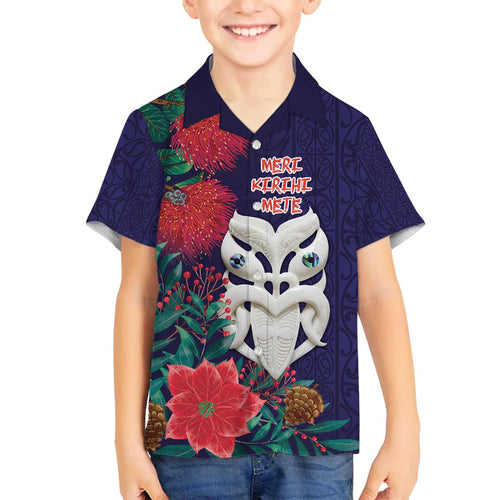 Maori Wheku Meri Kirihimete Personalised Family Matching Off The Shoulder Long Sleeve Dress and Hawaiian Shirt All Blue Indigenous Maori Motif - Aussie Hoodie