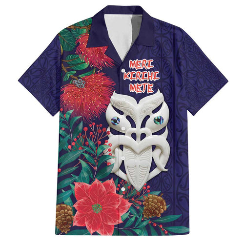 Maori Wheku Meri Kirihimete Personalised Family Matching Tank Maxi Dress and Hawaiian Shirt All Blue Indigenous Maori Motif - Aussie Hoodie