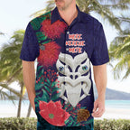 Maori Wheku Meri Kirihimete Personalised Hawaiian Shirt All Blue Indigenous Maori Motif - Aussie Hoodie