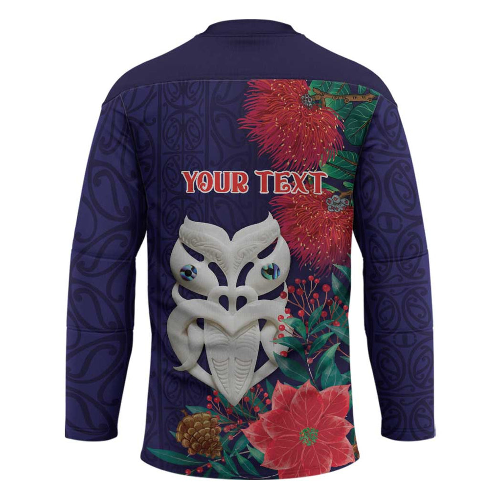 Maori Wheku Meri Kirihimete Personalised Hockey Jersey All Blue Indigenous Maori Motif - Aussie Hoodie