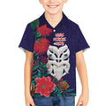Maori Wheku Meri Kirihimete Personalised Kid Hawaiian Shirt All Blue Indigenous Maori Motif - Aussie Hoodie