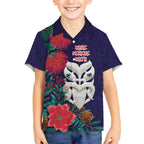 Maori Wheku Meri Kirihimete Personalised Kid Hawaiian Shirt All Blue Indigenous Maori Motif - Aussie Hoodie