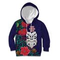 Maori Wheku Meri Kirihimete Personalised Kid Hoodie All Blue Indigenous Maori Motif - Aussie Hoodie
