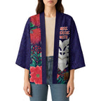 Maori Wheku Meri Kirihimete Personalised Kimono All Blue Indigenous Maori Motif - Aussie Hoodie