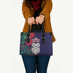Maori Wheku Meri Kirihimete Personalised Leather Bag All Blue Indigenous Maori Motif - Aussie Hoodie