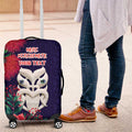 Maori Wheku Meri Kirihimete Personalised Luggage Cover All Blue Indigenous Maori Motif - Aussie Hoodie