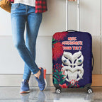 Maori Wheku Meri Kirihimete Personalised Luggage Cover All Blue Indigenous Maori Motif - Aussie Hoodie