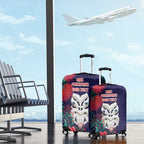 Maori Wheku Meri Kirihimete Personalised Luggage Cover All Blue Indigenous Maori Motif - Aussie Hoodie