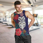 Maori Wheku Meri Kirihimete Personalised Men Tank Top All Blue Indigenous Maori Motif - Aussie Hoodie