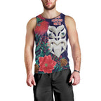 Maori Wheku Meri Kirihimete Personalised Men Tank Top All Blue Indigenous Maori Motif - Aussie Hoodie