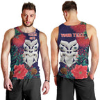 Maori Wheku Meri Kirihimete Personalised Men Tank Top All Blue Indigenous Maori Motif - Aussie Hoodie