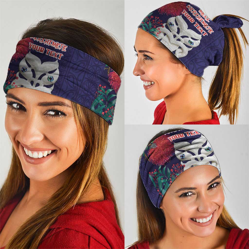 Maori Wheku Meri Kirihimete Personalised Neck Gaiter All Blue Indigenous Maori Motif - Aussie Hoodie