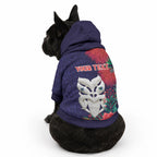 Maori Wheku Meri Kirihimete Personalised Pet Hoodie All Blue Indigenous Maori Motif