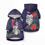 Maori Wheku Meri Kirihimete Personalised Pet Hoodie All Blue Indigenous Maori Motif