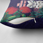 Maori Wheku Meri Kirihimete Personalised Pillow Cover All Blue Indigenous Maori Motif - Aussie Hoodie