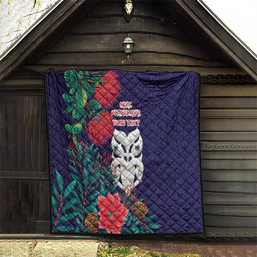 Maori Wheku Meri Kirihimete Personalised Quilt All Blue Indigenous Maori Motif - Aussie Hoodie