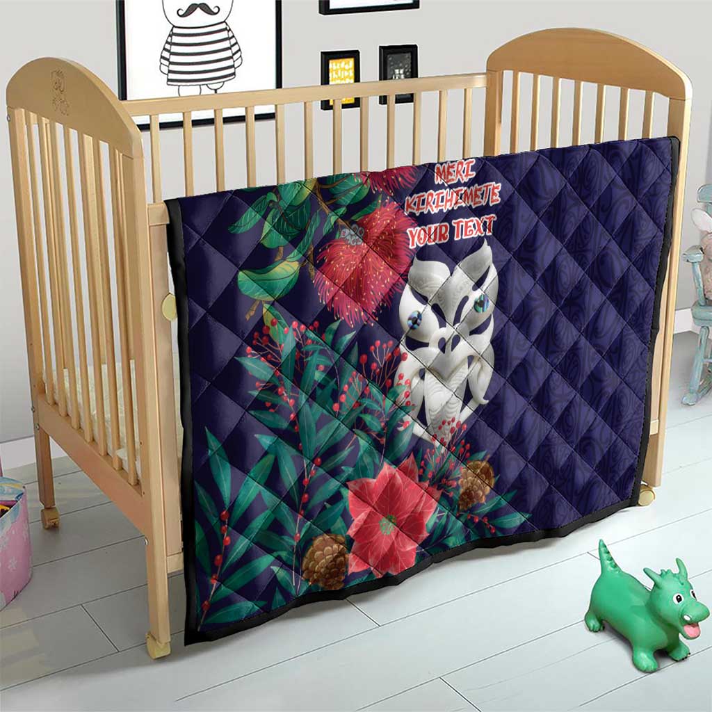 Maori Wheku Meri Kirihimete Personalised Quilt All Blue Indigenous Maori Motif - Aussie Hoodie