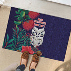 Maori Wheku Meri Kirihimete Personalised Rubber Doormat All Blue Indigenous Maori Motif - Aussie Hoodie