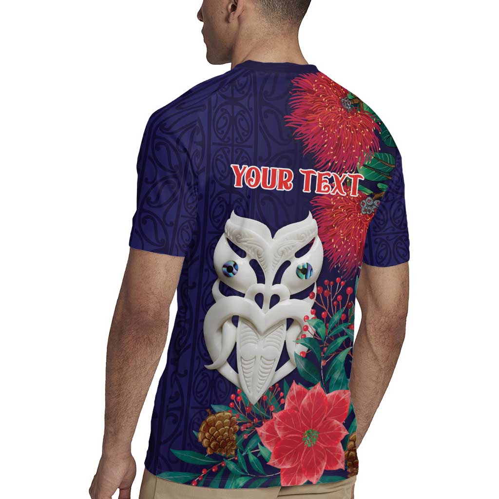 Maori Wheku Meri Kirihimete Personalised Rugby Jersey All Blue Indigenous Maori Motif - Aussie Hoodie